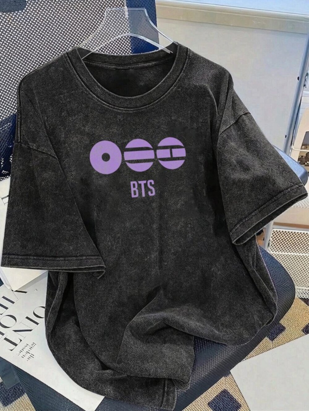 BTS All Members Graphic Print Vintage Mineral Wash Tee